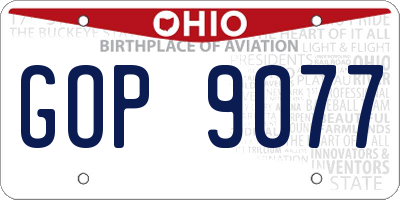 OH license plate GOP9077