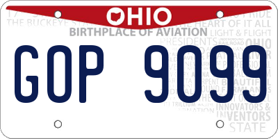 OH license plate GOP9099