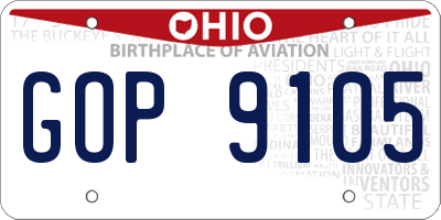OH license plate GOP9105