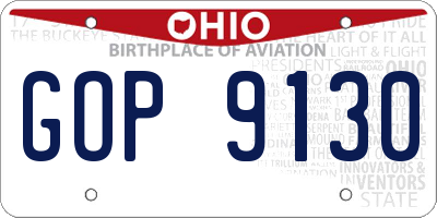 OH license plate GOP9130