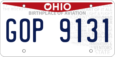 OH license plate GOP9131