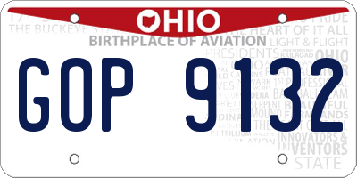 OH license plate GOP9132