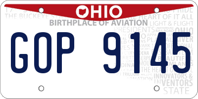 OH license plate GOP9145