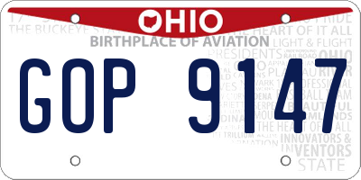OH license plate GOP9147