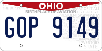 OH license plate GOP9149
