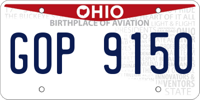 OH license plate GOP9150