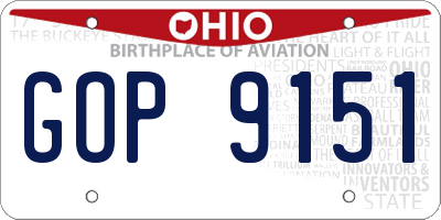 OH license plate GOP9151