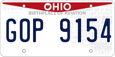 OH license plate GOP9154