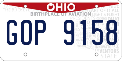 OH license plate GOP9158