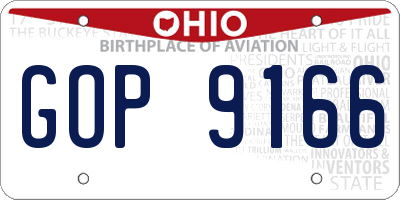 OH license plate GOP9166