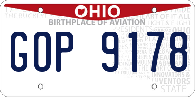 OH license plate GOP9178