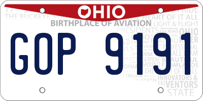 OH license plate GOP9191
