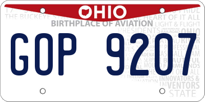 OH license plate GOP9207