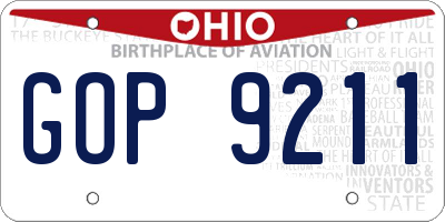 OH license plate GOP9211