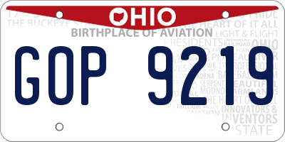 OH license plate GOP9219