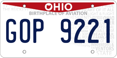 OH license plate GOP9221