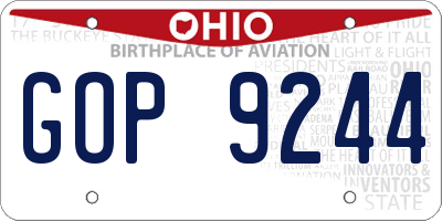 OH license plate GOP9244