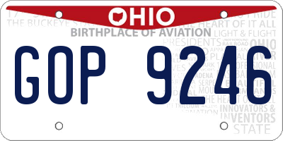 OH license plate GOP9246