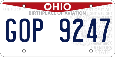 OH license plate GOP9247
