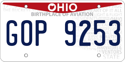 OH license plate GOP9253