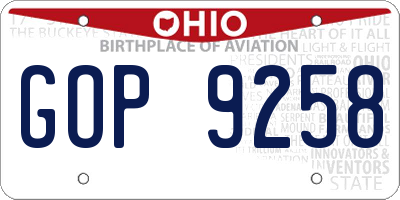 OH license plate GOP9258