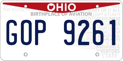 OH license plate GOP9261