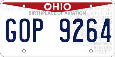 OH license plate GOP9264