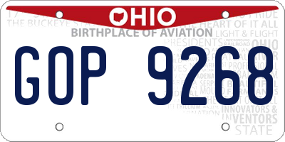 OH license plate GOP9268