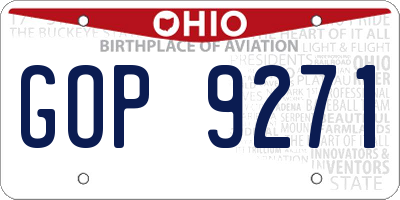 OH license plate GOP9271