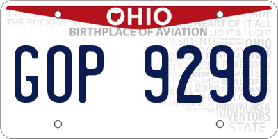 OH license plate GOP9290