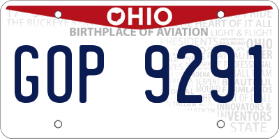 OH license plate GOP9291