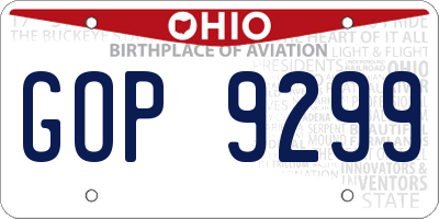 OH license plate GOP9299