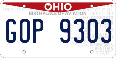 OH license plate GOP9303