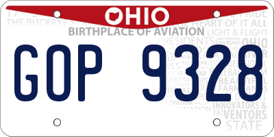 OH license plate GOP9328