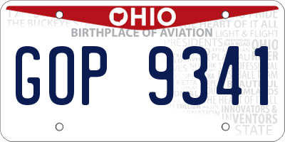 OH license plate GOP9341