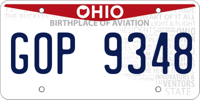 OH license plate GOP9348