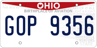 OH license plate GOP9356