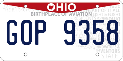 OH license plate GOP9358