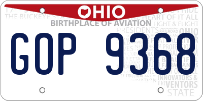 OH license plate GOP9368