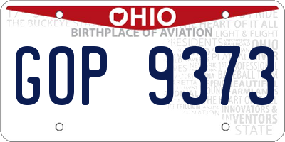OH license plate GOP9373