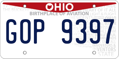 OH license plate GOP9397