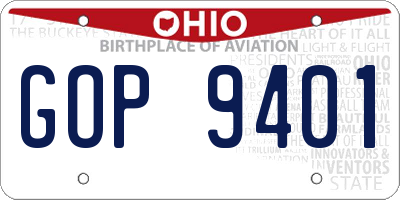 OH license plate GOP9401
