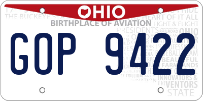 OH license plate GOP9422
