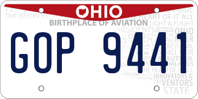 OH license plate GOP9441