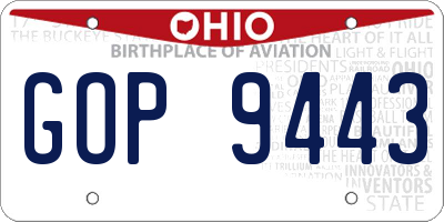 OH license plate GOP9443