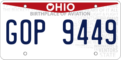 OH license plate GOP9449