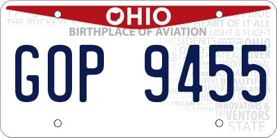 OH license plate GOP9455