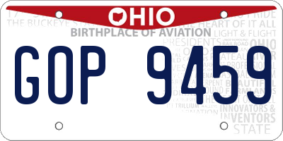 OH license plate GOP9459