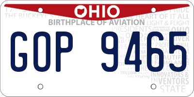 OH license plate GOP9465