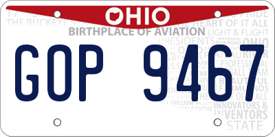OH license plate GOP9467